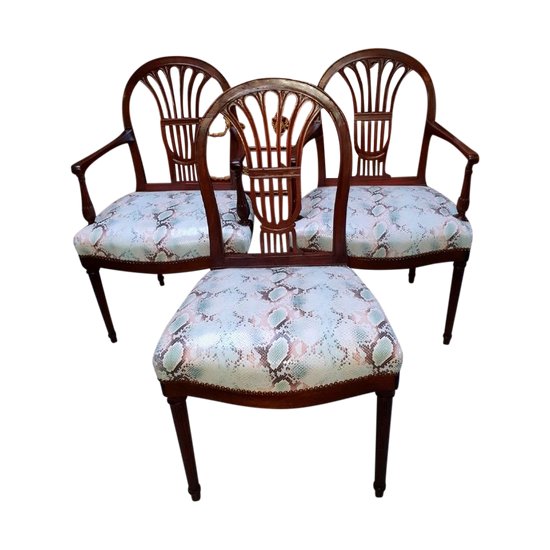 Paire De Fauteuils Et Chaise Estampillée Henri Jacob - Époque :  Louis XVI