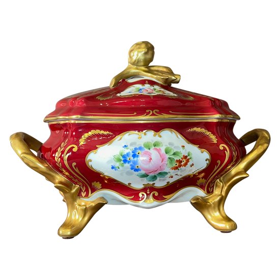 Grand Soupière en porcelaine Style Louis XV 