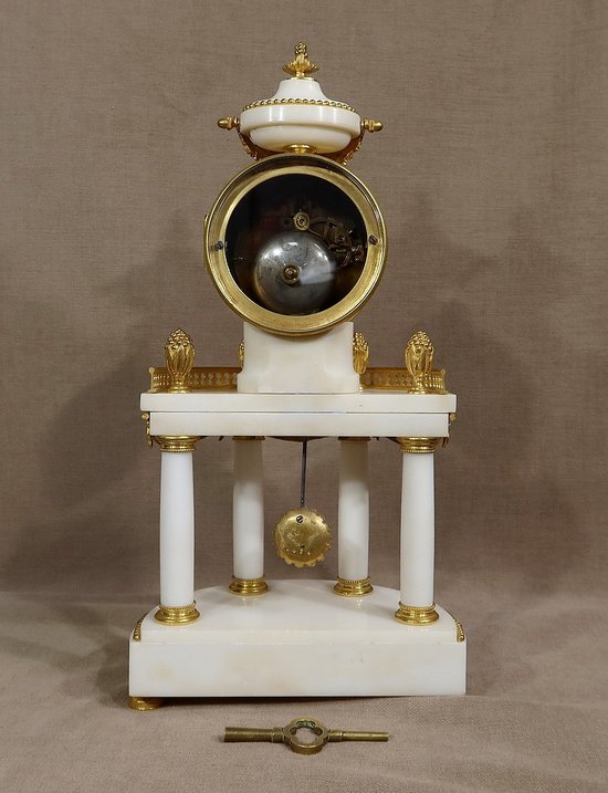 Marble and Gilt Bronze Pendulum, Maison Planchon, Louis XVI – 19th century style