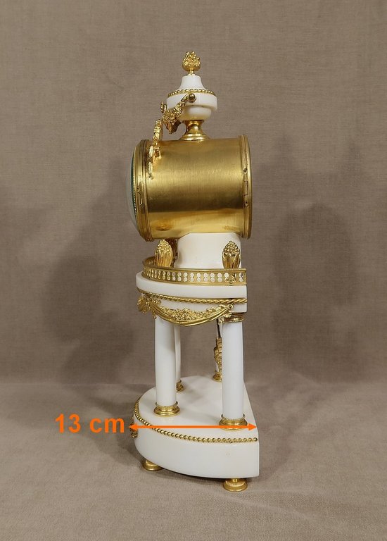 Marble and Gilt Bronze Pendulum, Maison Planchon, Louis XVI – 19th century style