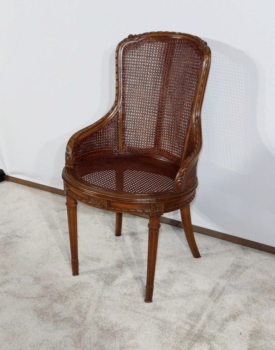 Office armchair in solid beech, Louis XVI style - 1900
