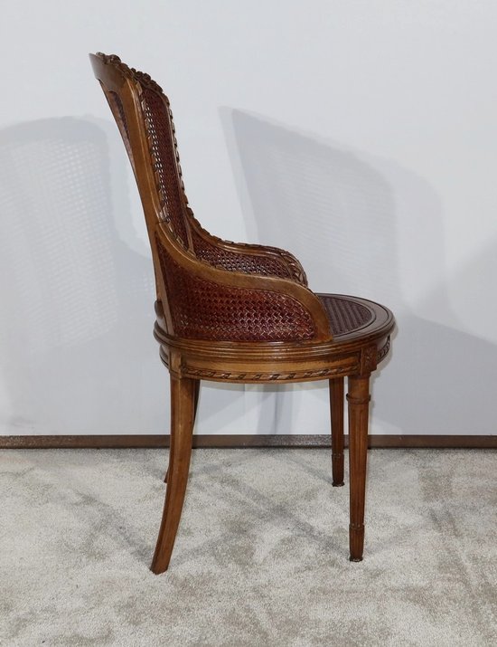 Office armchair in solid beech, Louis XVI style - 1900