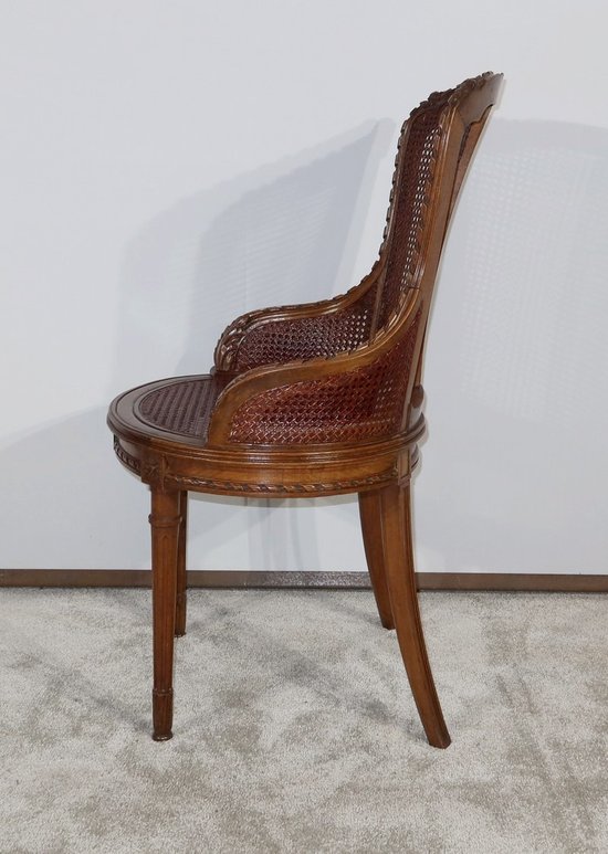 Office armchair in solid beech, Louis XVI style - 1900