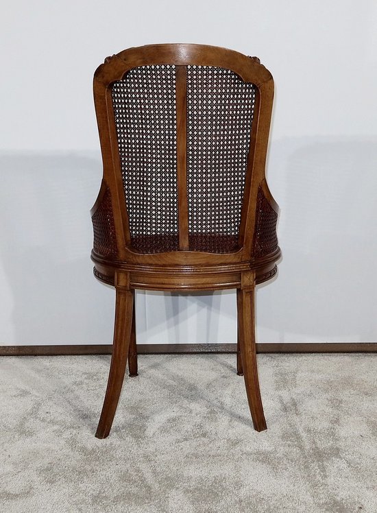 Office armchair in solid beech, Louis XVI style - 1900