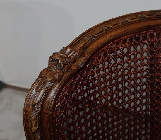Office armchair in solid beech, Louis XVI style - 1900