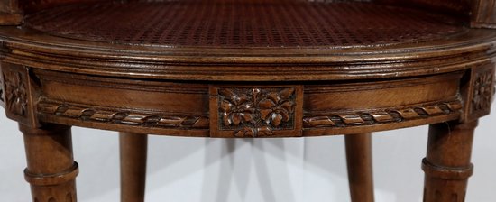 Office armchair in solid beech, Louis XVI style - 1900