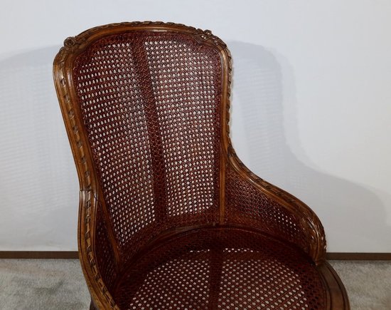 Office armchair in solid beech, Louis XVI style - 1900
