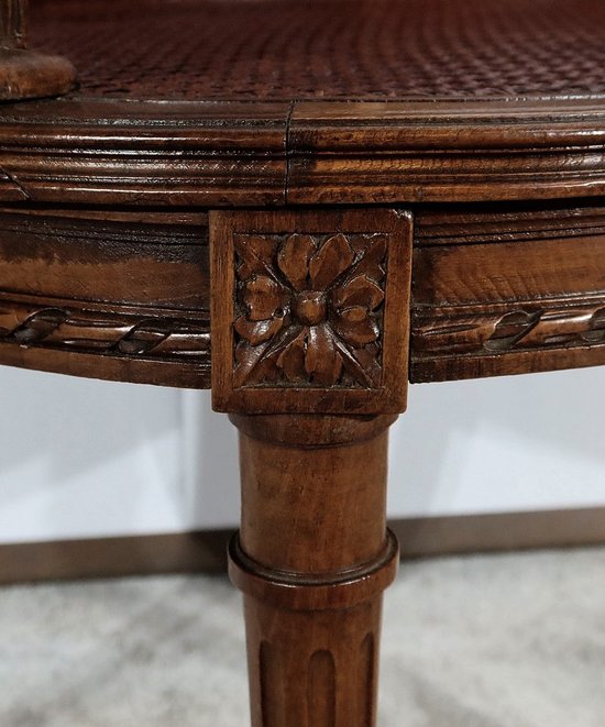 Office armchair in solid beech, Louis XVI style - 1900