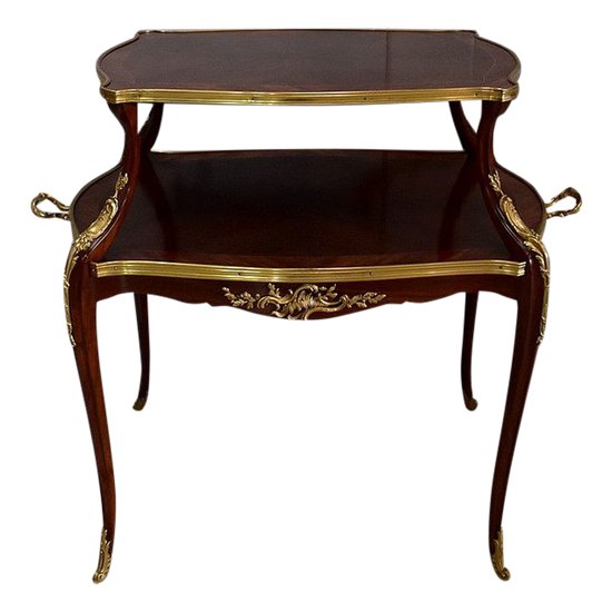 Marquetry Tea Table, Louis XV Style - Early 20th Century