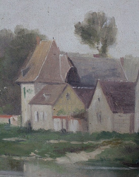 Painting on Canvas with Golden Frame, by A. Delahogue – 1892