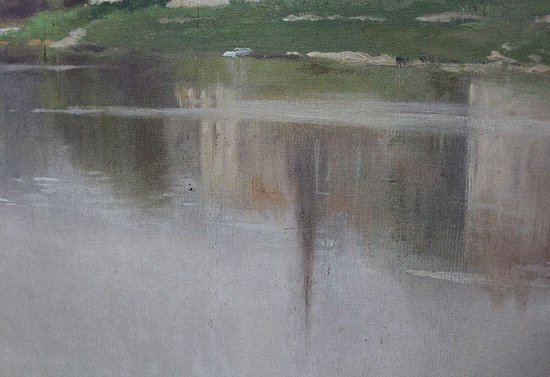 Painting on Canvas with Golden Frame, by A. Delahogue – 1892