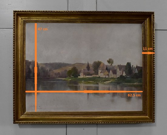 Painting on Canvas with Golden Frame, by A. Delahogue – 1892