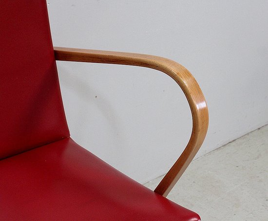 Fauteuil en Hêtre, goût Baumann – 1950 / 1960