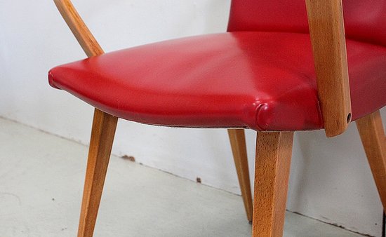 Fauteuil en Hêtre, goût Baumann – 1950 / 1960