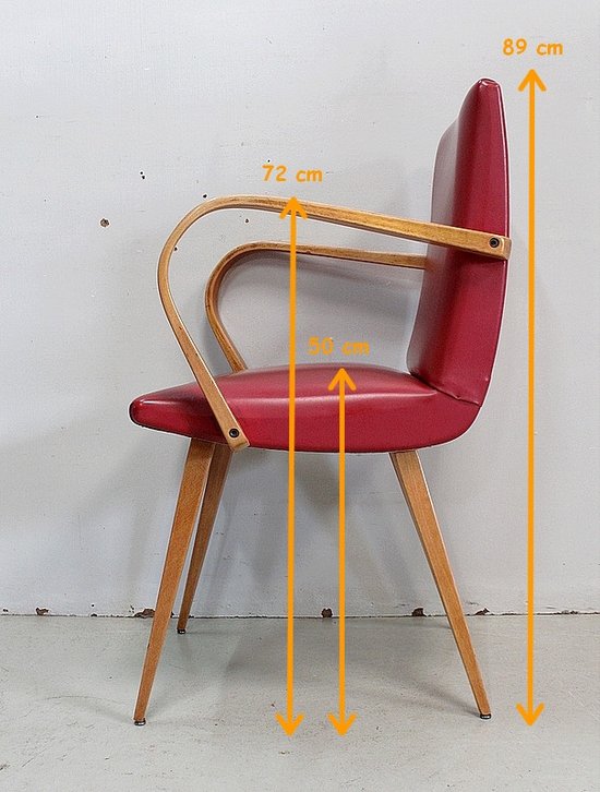 Fauteuil en Hêtre, goût Baumann – 1950 / 1960