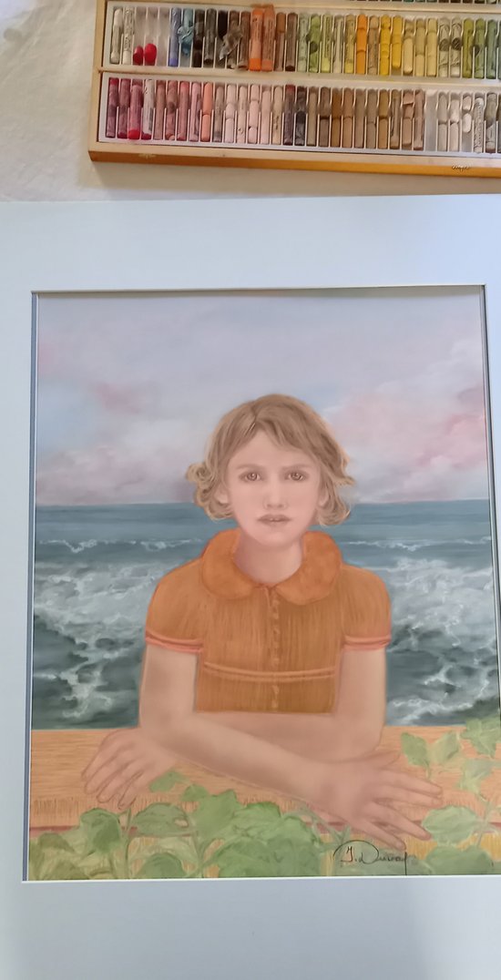 Grand pastel portrait "Le petit Emile" 