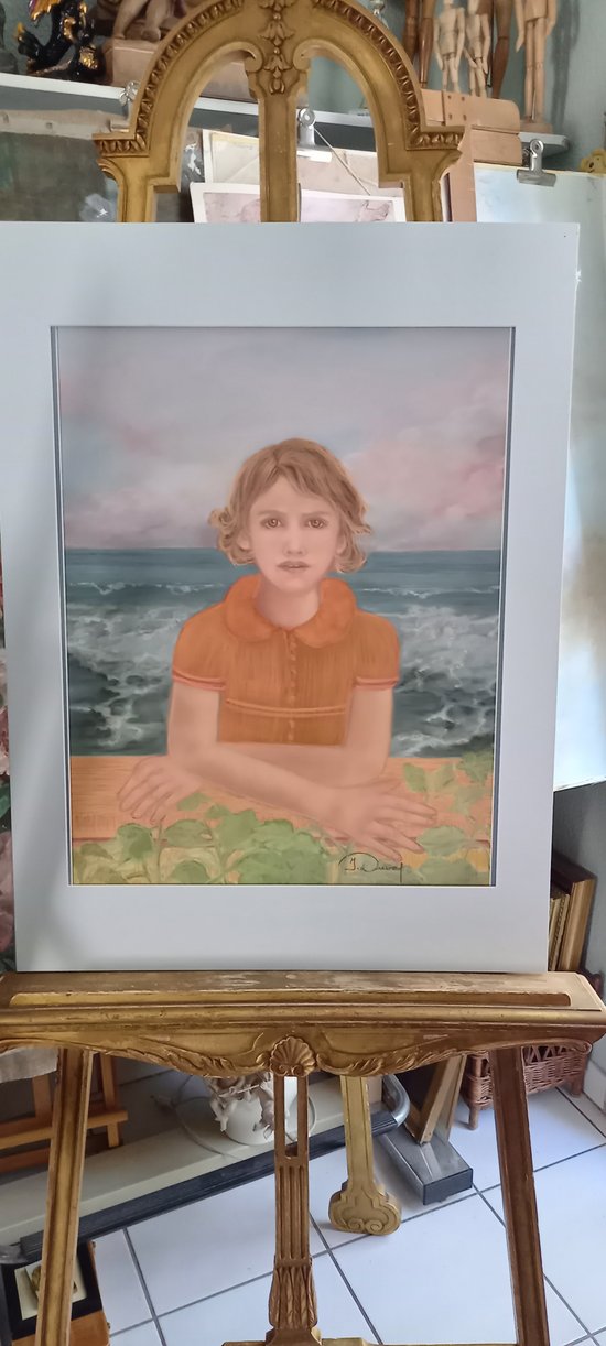 Grand pastel portrait "Le petit Emile" 