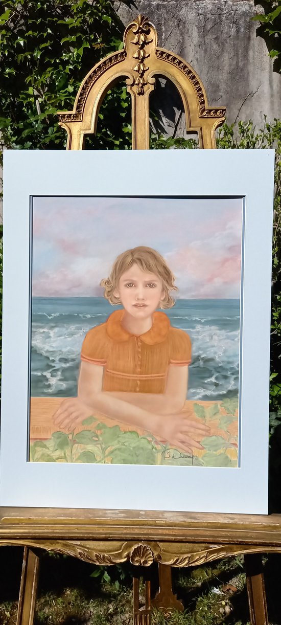 Grand pastel portrait "Le petit Emile" 