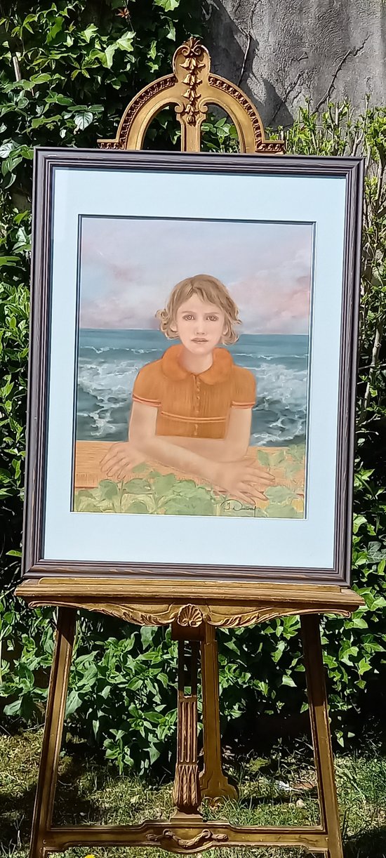 Grand pastel portrait "Le petit Emile" 