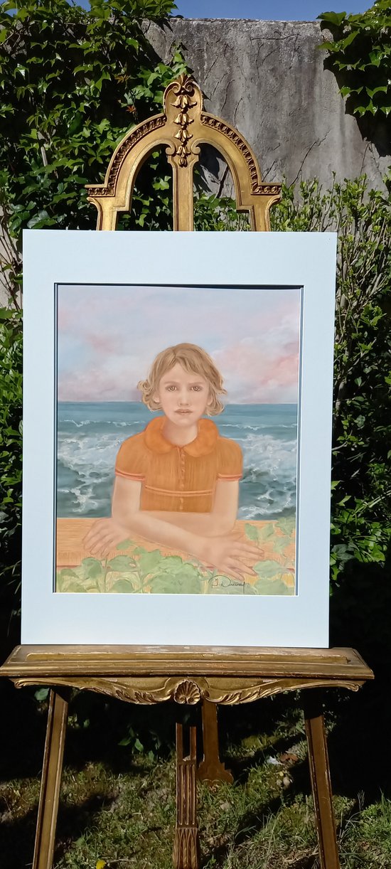 Grand pastel portrait "Le petit Emile" 