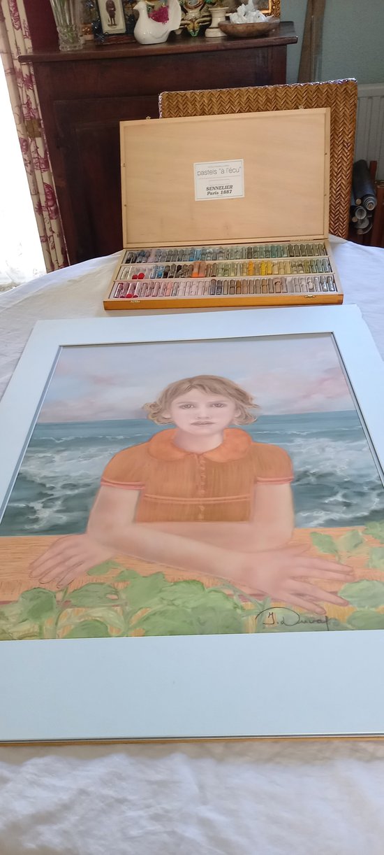 Grand pastel portrait "Le petit Emile" 