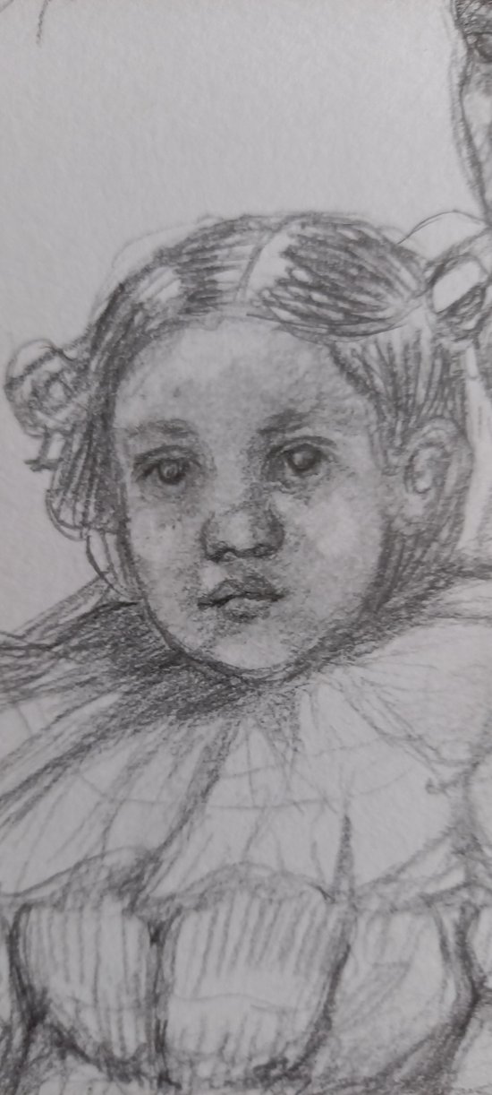Graphite drawing after Mary Cassat