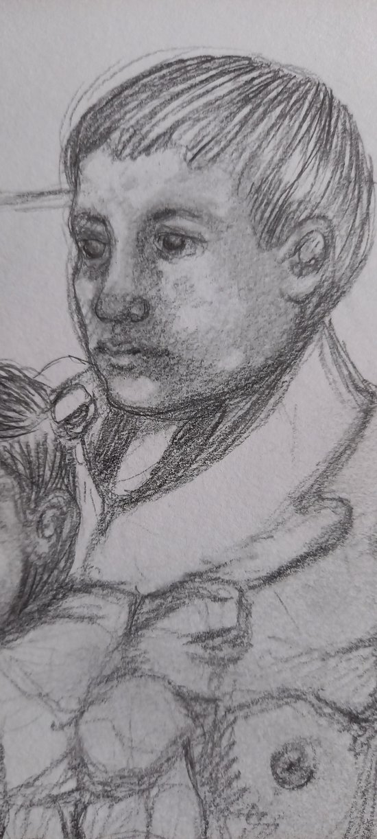 Graphite drawing after Mary Cassat