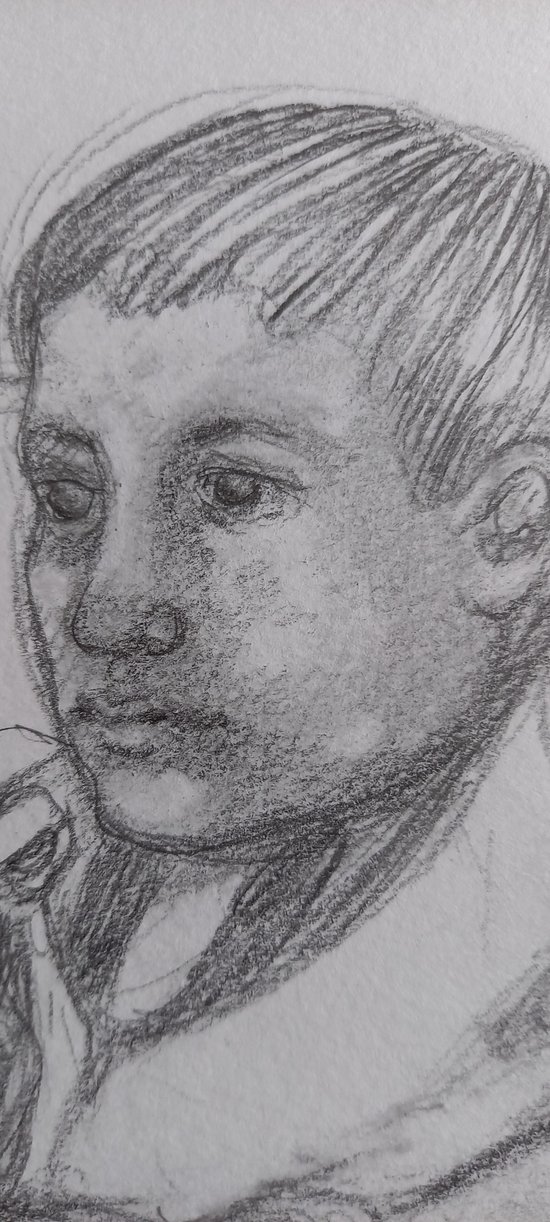 Graphite drawing after Mary Cassat