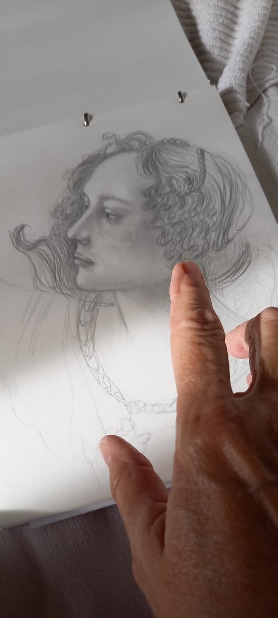 Dessin mine de plomb d'après Sandro Botticelli/le Printemps
