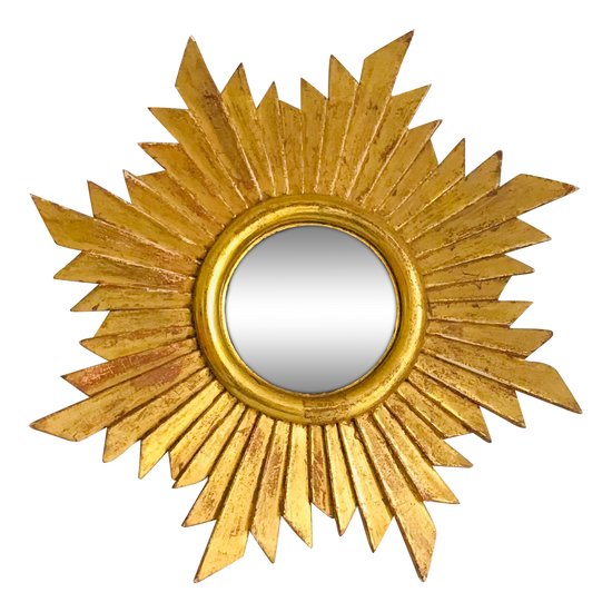 Radiant mirror in gilded wood with 20th century leaf