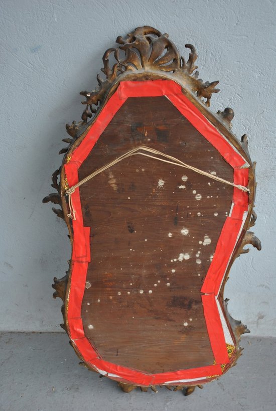 Miroir En Stuc Doré Rocaille époque XIXème