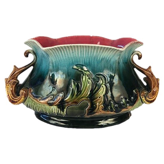 Small planter in polychrome slip