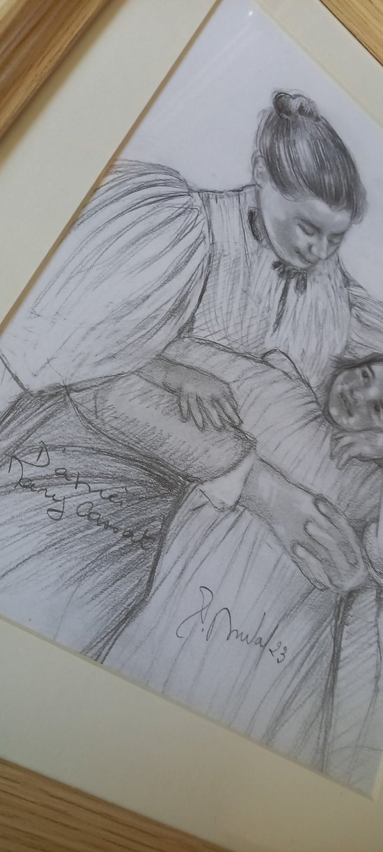 Graphitzeichnung nach Mary Cassat