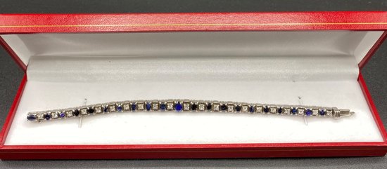 BRACELET ARGENT MASSIF SAPHIRS