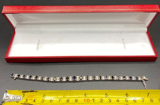 BRACELET ARGENT MASSIF SAPHIRS