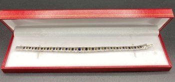 BRACELET ARGENT MASSIF SAPHIRS