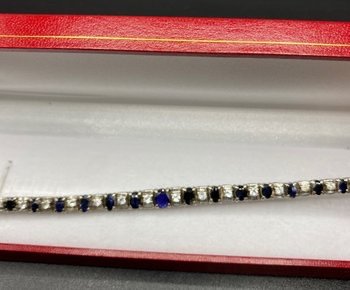 BRACELET ARGENT MASSIF SAPHIRS