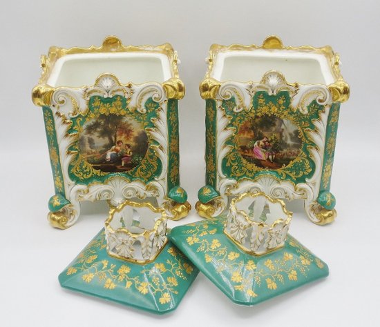 Pair Of Potpourris, Attributed To Jacob Petit.
