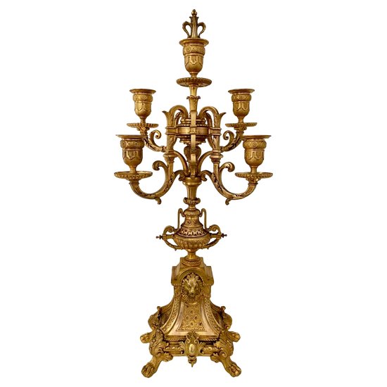 Chandelier 4 bougies en bronze doré (XIX ème)