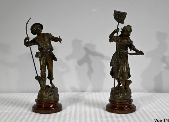 Coppia di Soggetti Regolati "Il Pescatore e la Pescatrice", di G.Maxim - Inizio XX Sec.