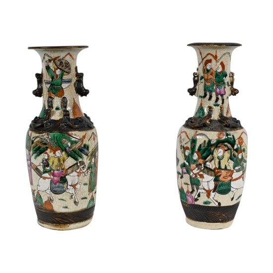 Paire de Vase en Porcelaine de Nankin, Chine – Fin XIXe