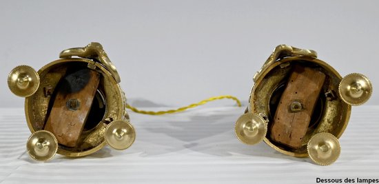 Coppia di Candelieri in Bronzo Dorato, Epoca Napoleone III - Metà XIX Secolo