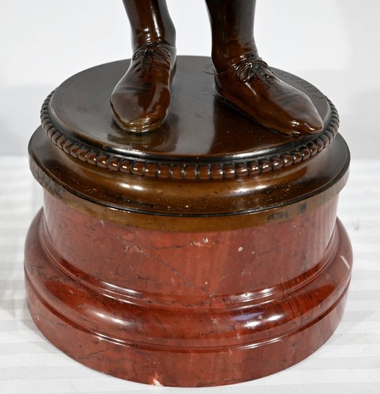 Bronzo “Cantore fiorentino del XV secolo”, firmato P.Dubois – 1865
