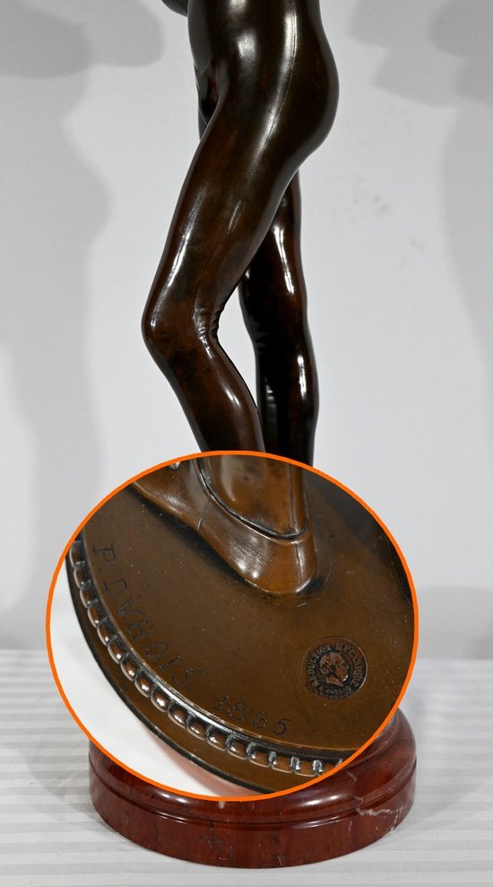Bronzo “Cantore fiorentino del XV secolo”, firmato P.Dubois – 1865