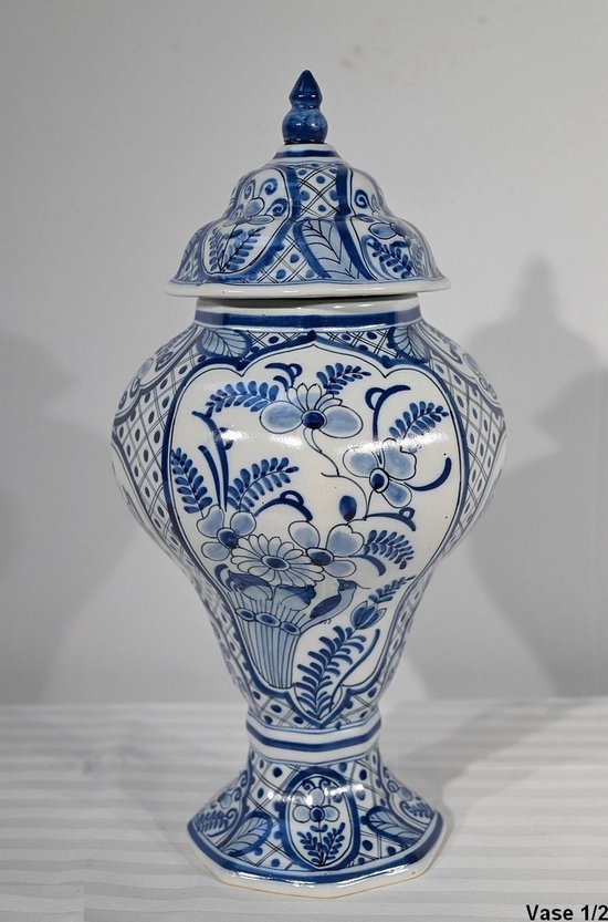 Pair of Delft Earthenware Vases - Early 20th Century