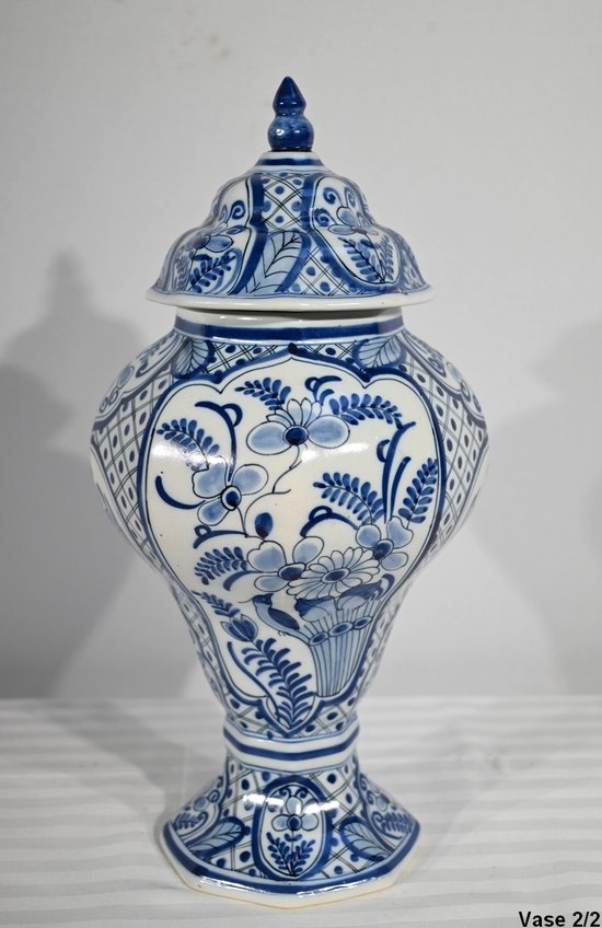 Pair of Delft Earthenware Vases - Early 20th Century