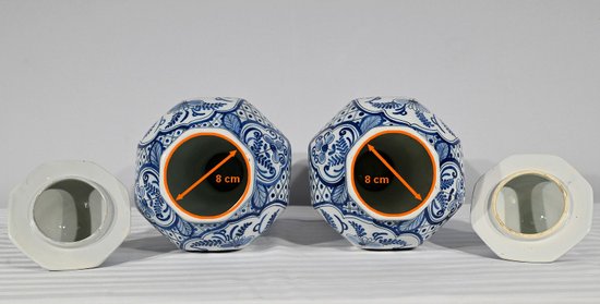 Pair of Delft Earthenware Vases - Early 20th Century