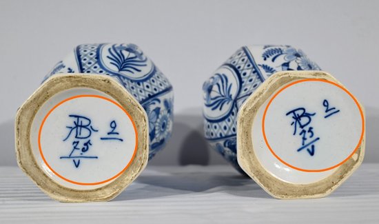 Pair of Delft Earthenware Vases - Early 20th Century