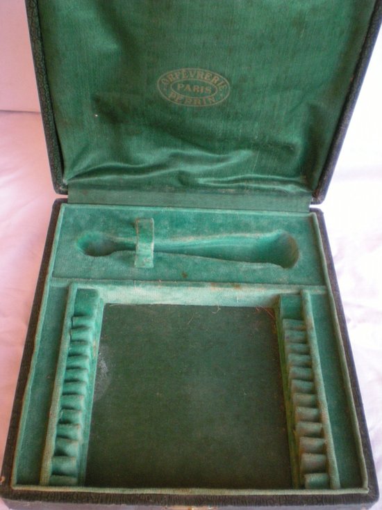 12 teaspoons + matching sugar tongs in silver Orfèvre Perrin