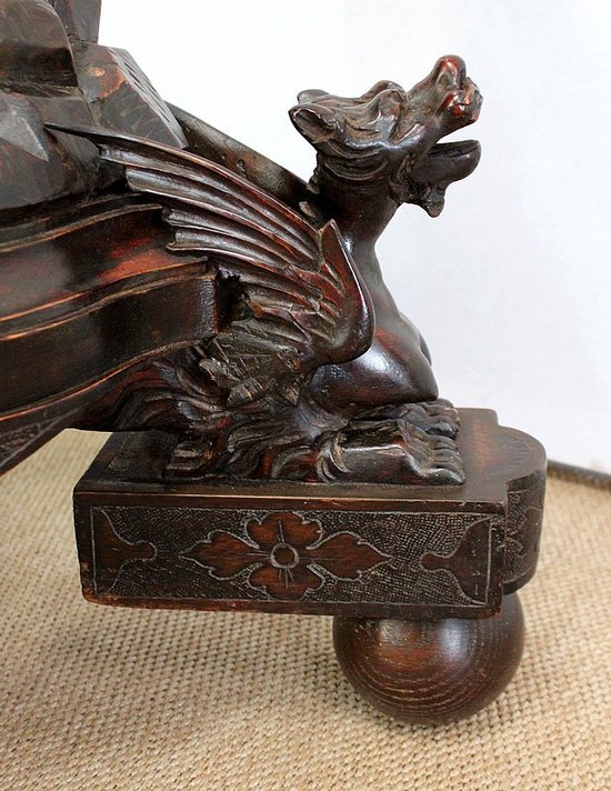 Ornamental Wooden Bolster - Nineteenth